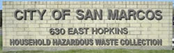 City of San Marcos HHW sign